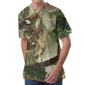 Oak Tree Hunting Camouflage Print Men's Velvet T-Shirt