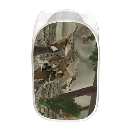 Oak Tree Hunting Camouflage Print Mesh Laundry Hamper