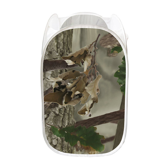 Oak Tree Hunting Camouflage Print Mesh Laundry Hamper