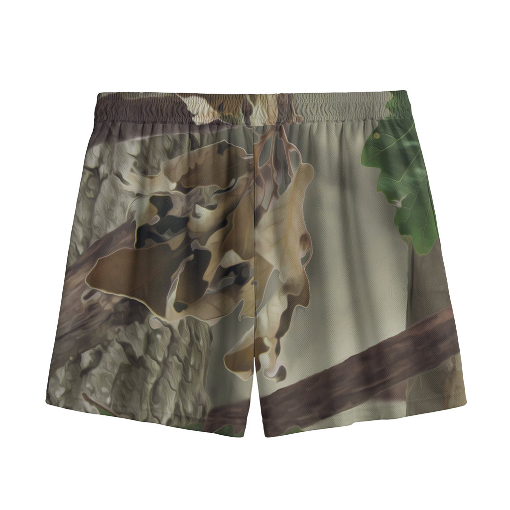 Oak Tree Hunting Camouflage Print Mesh Shorts