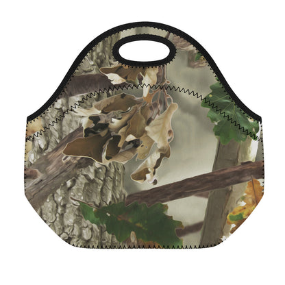 Oak Tree Hunting Camouflage Print Neoprene Lunch Bag