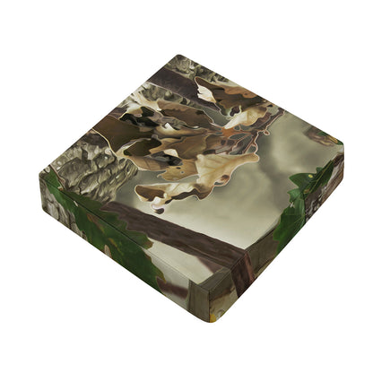 Oak Tree Hunting Camouflage Print Outdoor Seat Cushion Cover