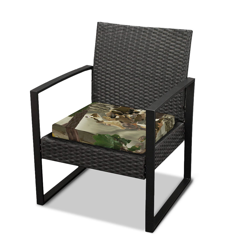 Oak Tree Hunting Camouflage Print Outdoor Seat Cushion Cover
