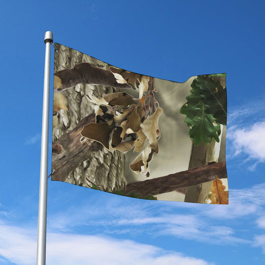 Oak Tree Hunting Camouflage Print Polyester Flag