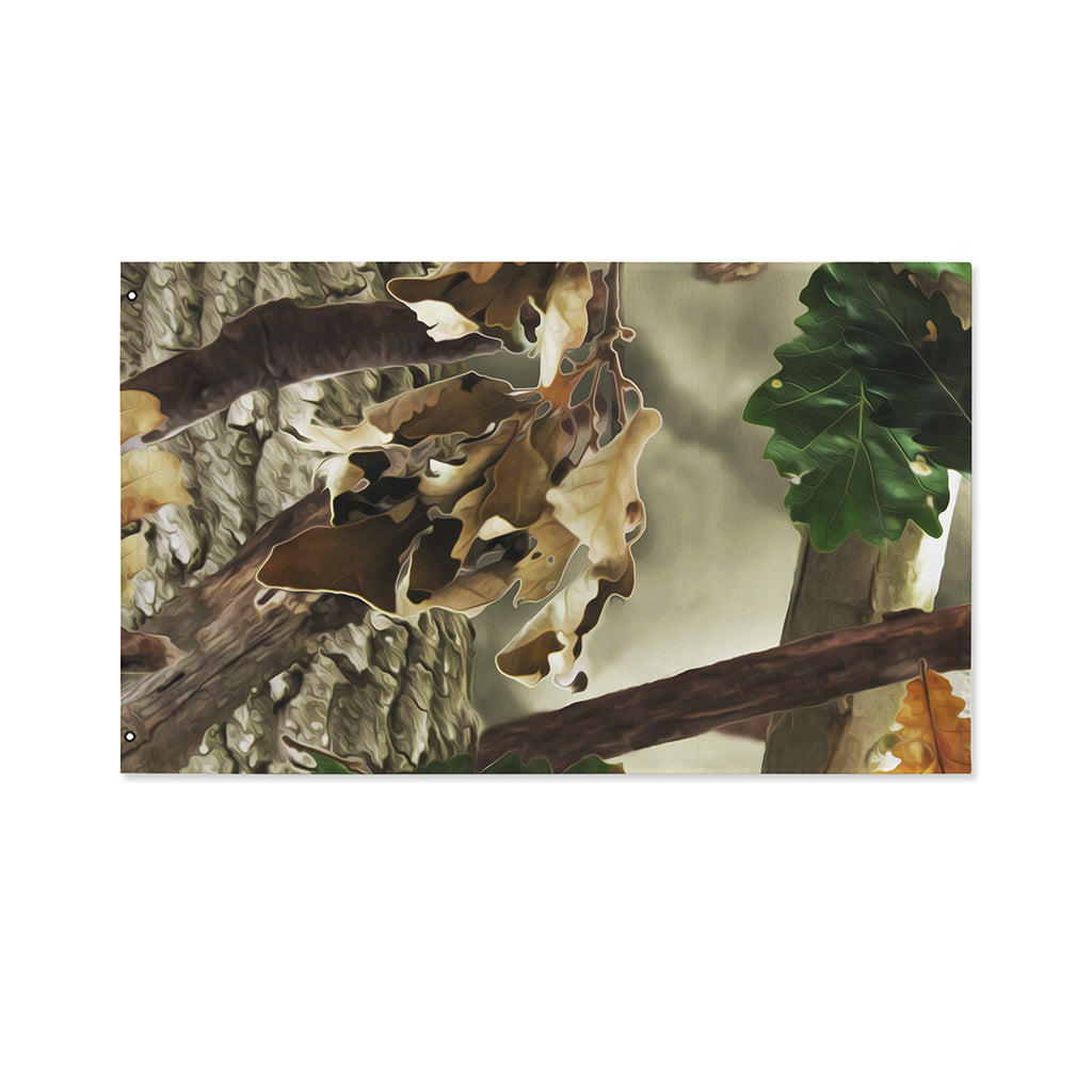 Oak Tree Hunting Camouflage Print Polyester Flag