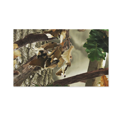 Oak Tree Hunting Camouflage Print Polyester Flag