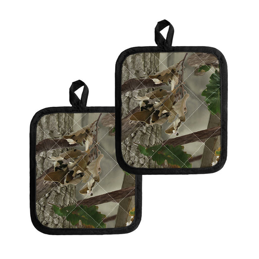Oak Tree Hunting Camouflage Print Pot Holders