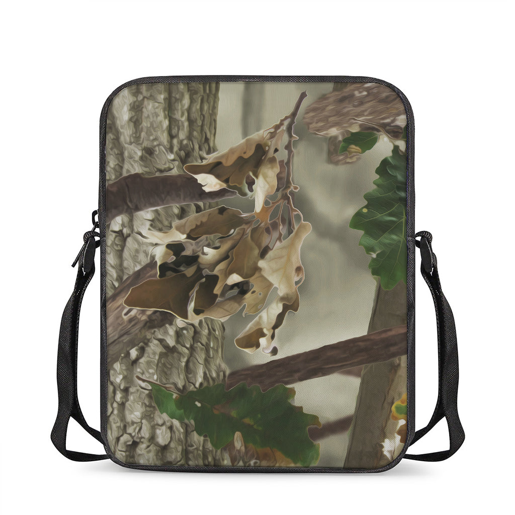 Oak Tree Hunting Camouflage Print Rectangular Crossbody Bag