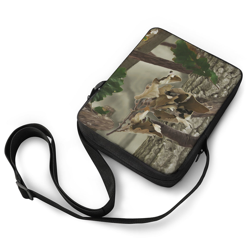 Oak Tree Hunting Camouflage Print Rectangular Crossbody Bag