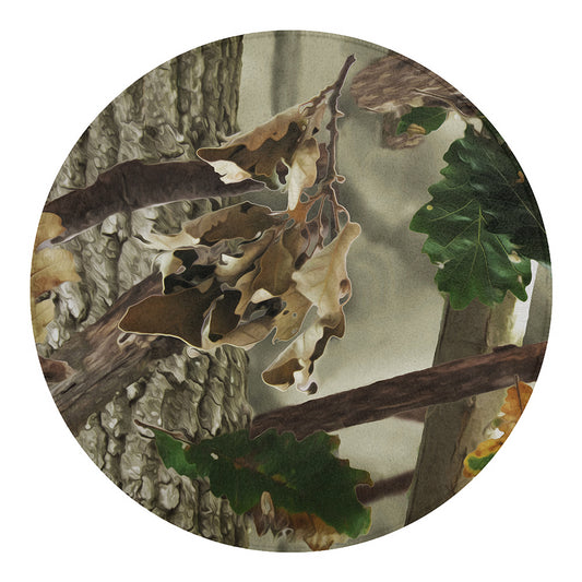 Oak Tree Hunting Camouflage Print Round Blanket