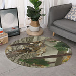 Oak Tree Hunting Camouflage Print Round Rug