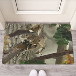 Oak Tree Hunting Camouflage Print Rubber Doormat