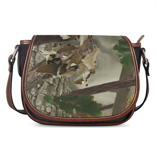 Oak Tree Hunting Camouflage Print Saddle Bag