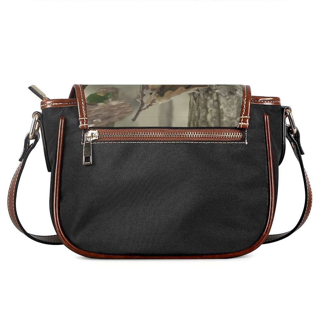 Oak Tree Hunting Camouflage Print Saddle Bag