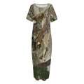 Oak Tree Hunting Camouflage Print Short Sleeve Long Nightdress