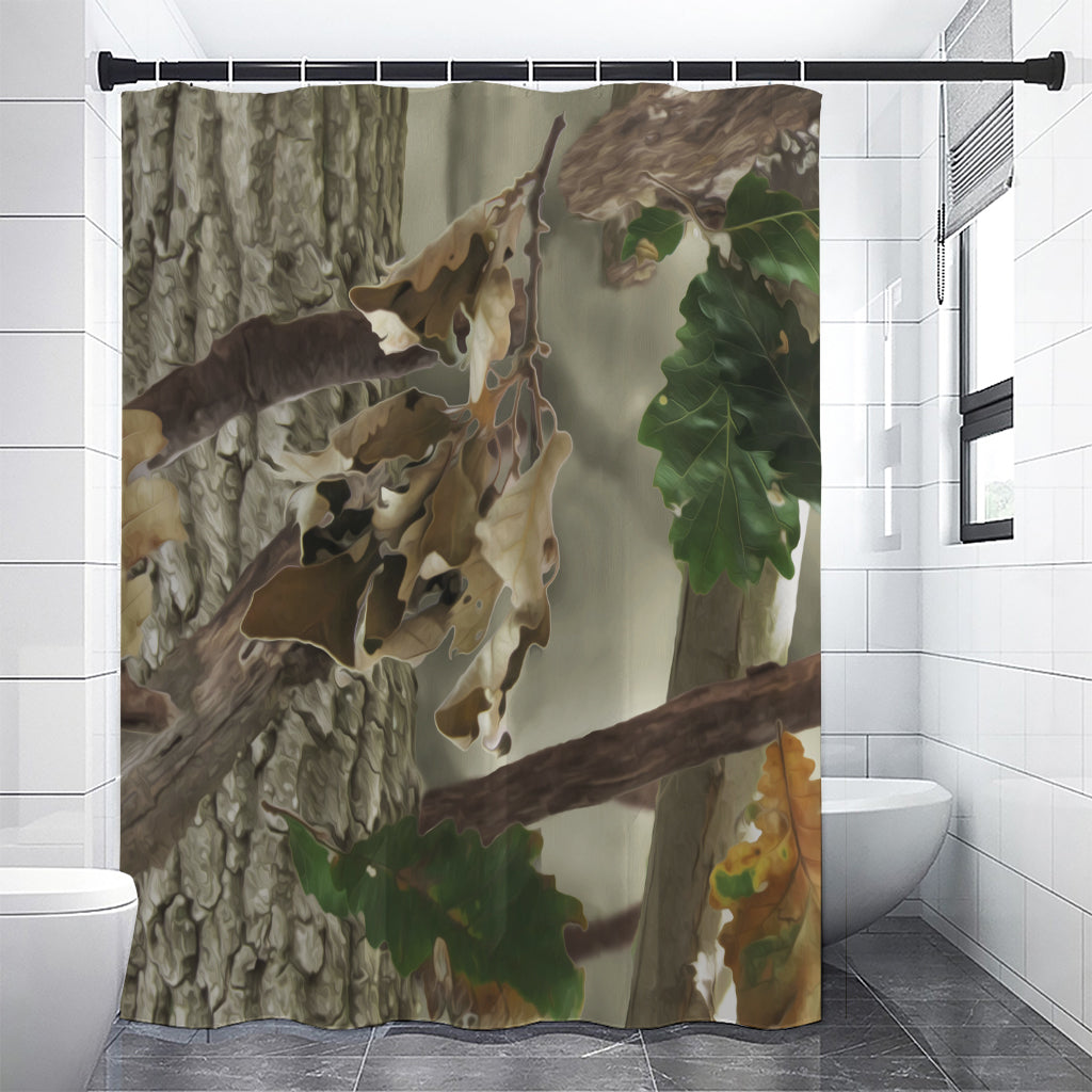 Oak Tree Hunting Camouflage Print Shower Curtain