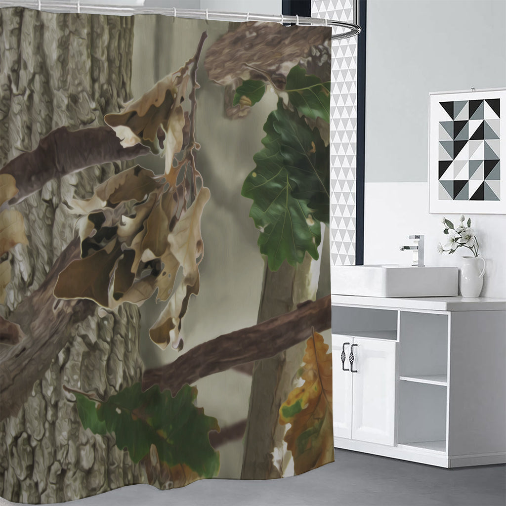 Oak Tree Hunting Camouflage Print Shower Curtain