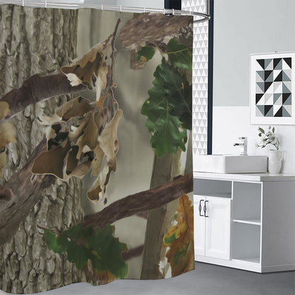 Oak Tree Hunting Camouflage Print Shower Curtain