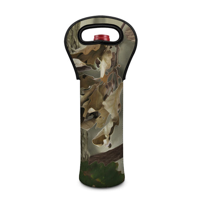 Oak Tree Hunting Camouflage Print Single Neoprene Wine Tote