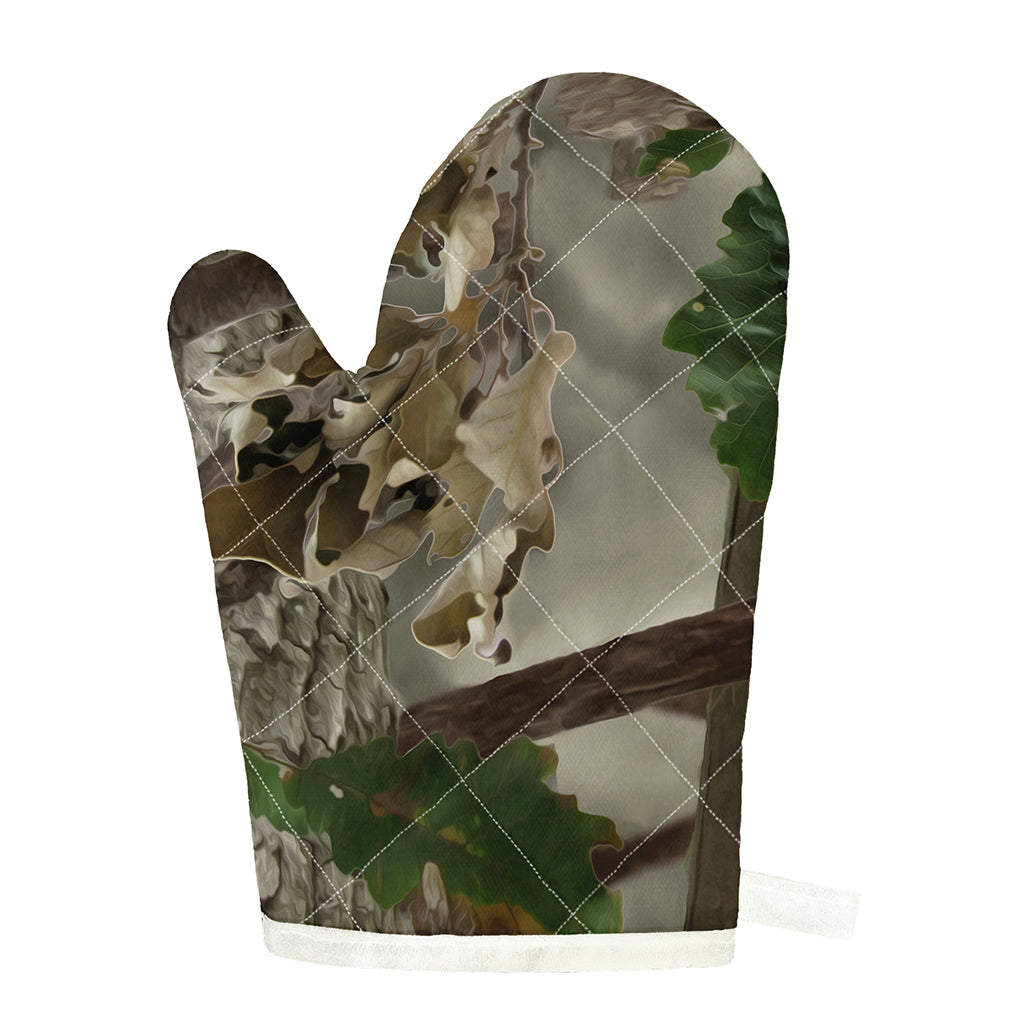 Oak Tree Hunting Camouflage Print Single Oven Mitt