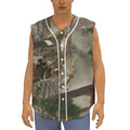 Oak Tree Hunting Camouflage Print Sleeveless Baseball Jersey