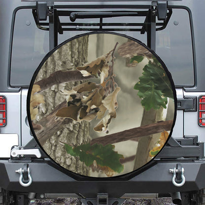 Oak Tree Hunting Camouflage Print Tire Cover