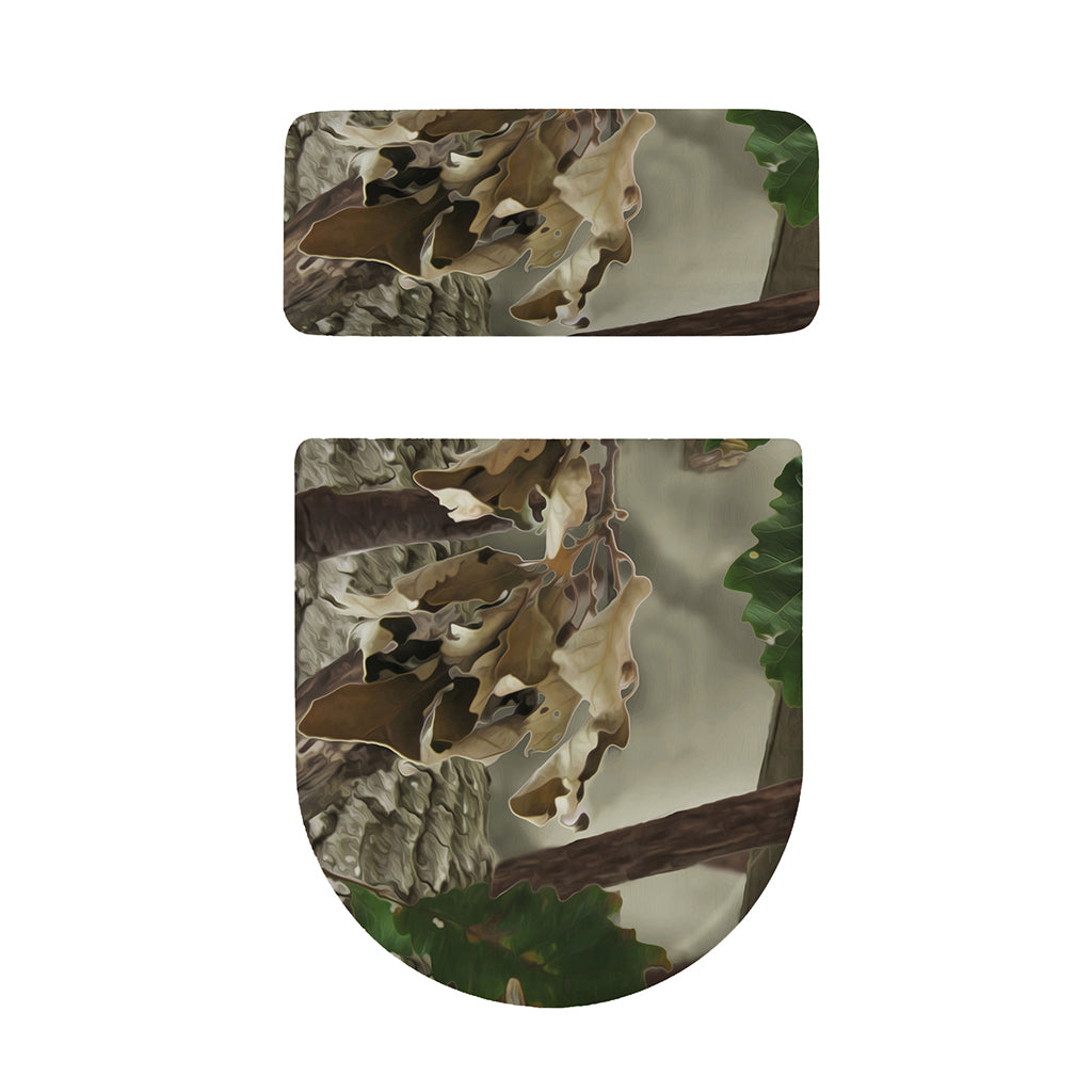 Oak Tree Hunting Camouflage Print Toilet Lid And Tank Cover Set