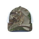 Oak Tree Hunting Camouflage Print White Mesh Trucker Cap
