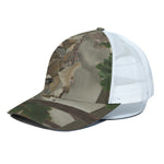 Oak Tree Hunting Camouflage Print White Mesh Trucker Cap