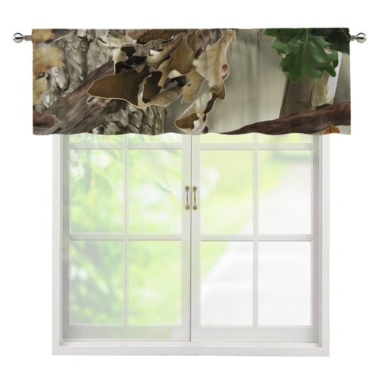 Oak Tree Hunting Camouflage Print Window Valance