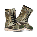 Oak Tree Hunting Camouflage Print Winter Boots