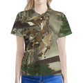 Oak Tree Hunting Camouflage Print Women's Polo Shirt