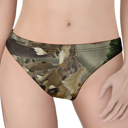 Oak Tree Hunting Camouflage Print Women's Thong