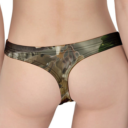 Oak Tree Hunting Camouflage Print Women's Thong