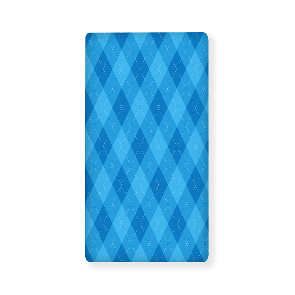 Ocean Blue Argyle Pattern Print Baby Crib Sheet