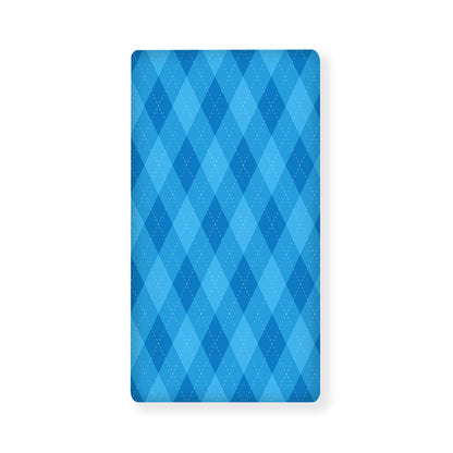 Ocean Blue Argyle Pattern Print Baby Crib Sheet