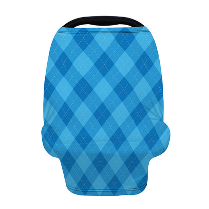 Ocean Blue Argyle Pattern Print Baby Seat Cover