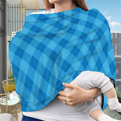 Ocean Blue Argyle Pattern Print Baby Seat Cover