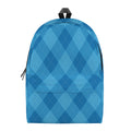 Ocean Blue Argyle Pattern Print School Backpack