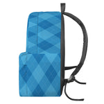 Ocean Blue Argyle Pattern Print Backpack