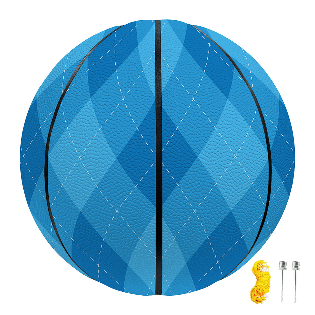 Ocean Blue Argyle Pattern Print Basketball