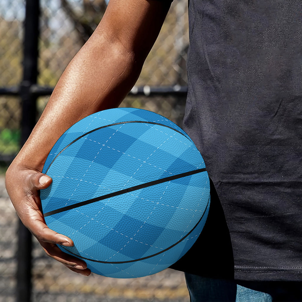 Ocean Blue Argyle Pattern Print Basketball