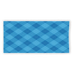 Ocean Blue Argyle Pattern Print Beach Towel