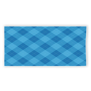 Ocean Blue Argyle Pattern Print Beach Towel