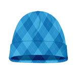 Ocean Blue Argyle Pattern Print Beanie