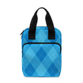 Ocean Blue Argyle Pattern Print Bible Tote Bag