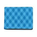 Ocean Blue Argyle Pattern Print Bifold Wallet