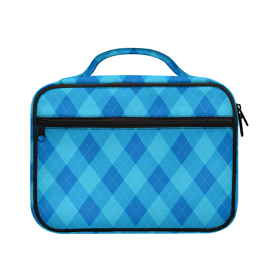 Ocean Blue Argyle Pattern Print Briefcase Bible Bag