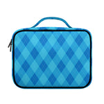 Ocean Blue Argyle Pattern Print Briefcase Bible Bag