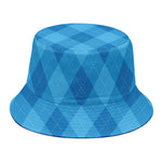 Ocean Blue Argyle Pattern Print Bucket Hat